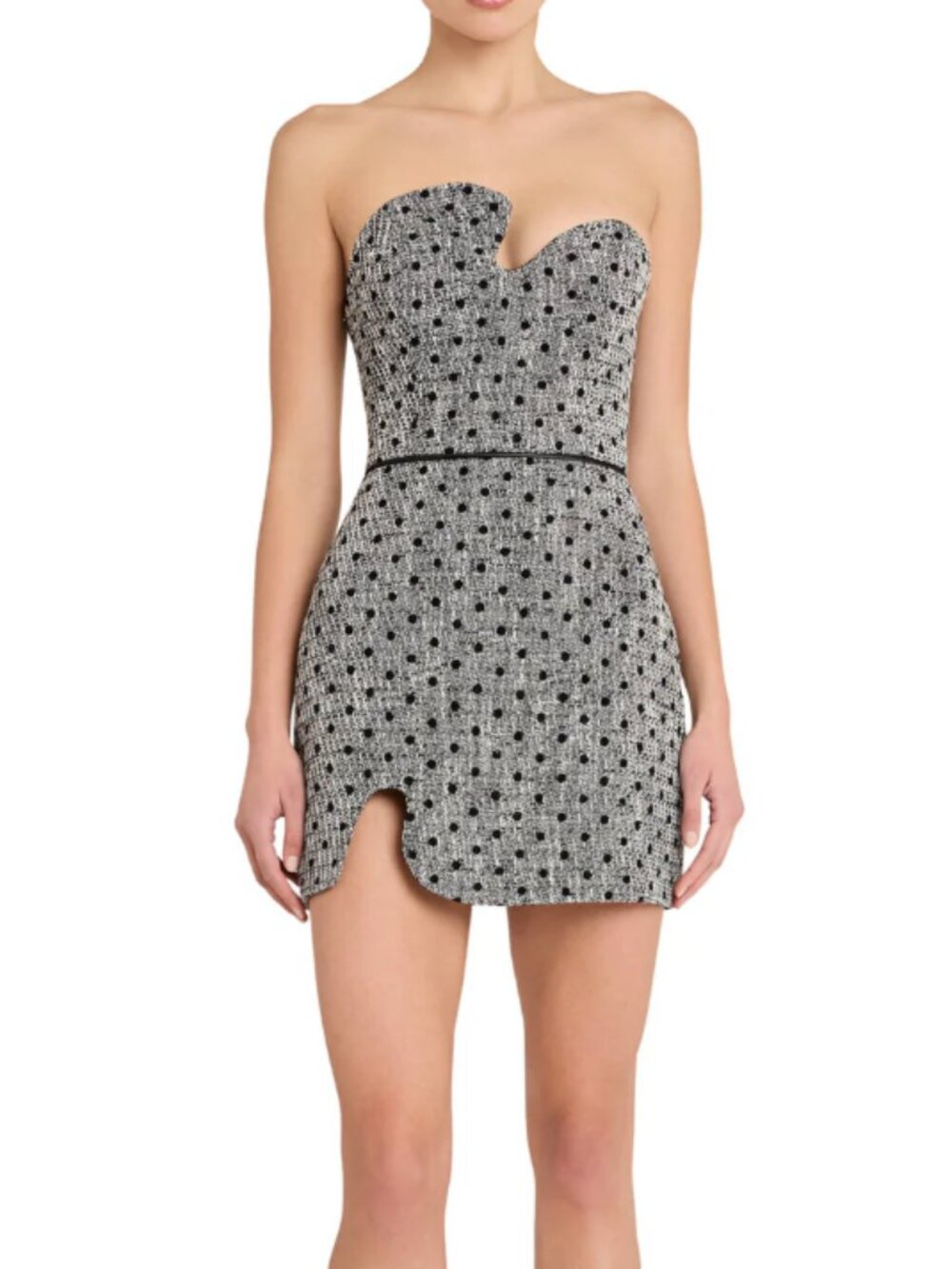 Strapless Puzzle Mini Dress | Polka Dot